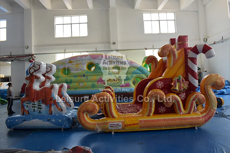Inflatable Santa Sleigh Selfie With Reindeer Inflatable Santa Sleigh Selfie With Reindeer